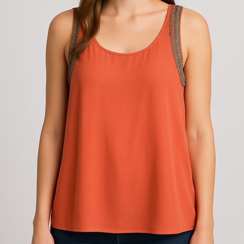 Rebecca Minkoff beaded Arm Trim Silk Top